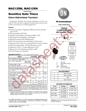 MAC12SM datasheet  